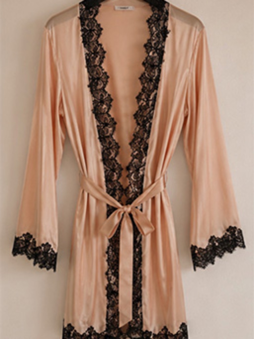Iconic British brand Agent Provocateur Silky Satin Silk Robe with black trim